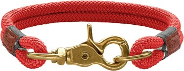 Нашийник для собак Hunter OSS, мотузковий, з карабіном з латуні, морський стиль, L-XL (червоний, S)