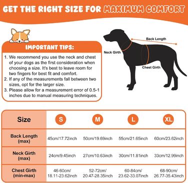 Водонепроникна куртка для собак, світловідбиваюча, вітрозахисна, тепла зимова куртка з м'яким флісовим підкладкою для собак маленьких та великих порід, для активного відпочинку, кемпінгу та походів у холодну погоду, розмір M (спина: 50 см), помаранчевий к