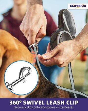 Рулетка для собак EmperorPets, 5 м, міцний нейлон, без заплутування, зелена, з ергономічною ручкою