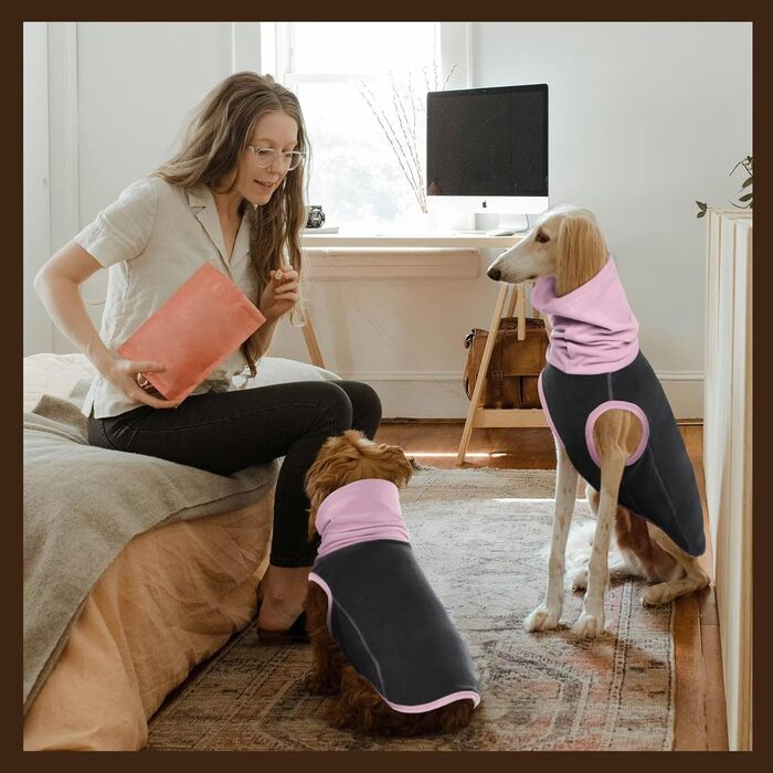 Пуловер для собак IECOii: теплий флісовий пуловер, сорочка, жилетка для собак, сірий колір, розмір L (обхват грудей 48 см)