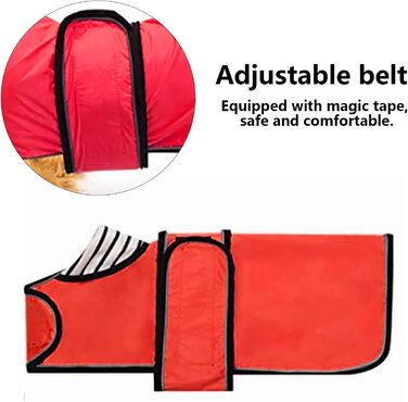 Водонепроникний дощовик для собак Geyecete, регульований, для такс, з світловідбиваючими елементами, червоний, S (довжина спини 36-38 см)