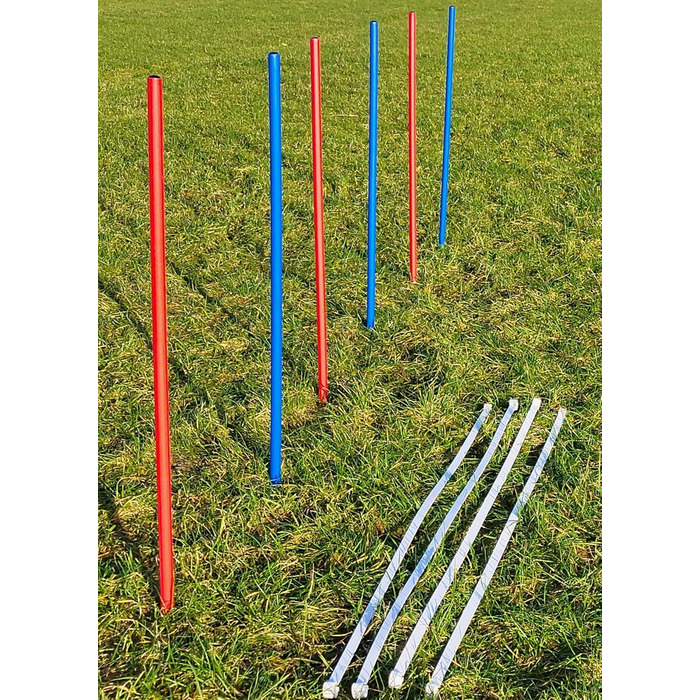 Набір для фристайлу Wuzzmann Agility: 4 боулінгові/тренувальні арки + 6 шлагбаумів (червоний/синій)
