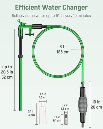 Набір для чищення акваріума Pawfly: сифон, пилосос, шланг 1.8 м, інструмент для догляду за акваріумом