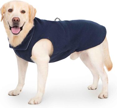 Зимова куртка для собак Ware, регульована жилетка, вітронепроникна, світловідбиваюча, з отвором для шлейки, для маленьких, середніх та великих собак (M, темно-синій)