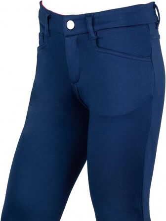 Дитячі штани для верхової їзди Kinder Reithose Comfy HKM | Легінси для верхової їзди з силіконовими колінами та двома кишенями | Cranberry та темно-синій | Розміри 104-110