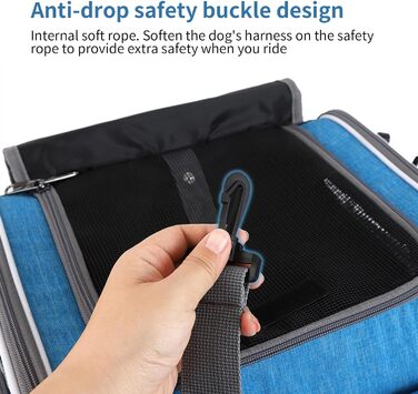 Корзина для велосипеда для собак – переносна сумка для тварин, розширювана переносна сумка для тварин, м'які боки, сумки для тварин, для покупок, пікніків, щоденних поїздок, на відкритому повітрі, поліестер