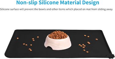 Силіконовий килимок для годування собак та котів AUDWUD, чорний, 61x41 см, антиковзаючий
