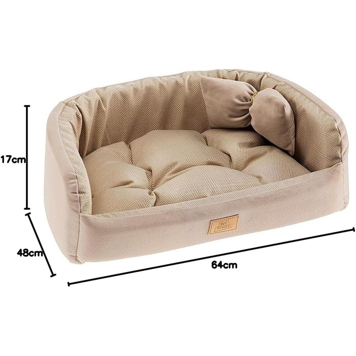 Килимок для собак Ferplast Harris 80, з подушкою, тканина твід та велюр, бежевий, 64 x 48 x 17 см