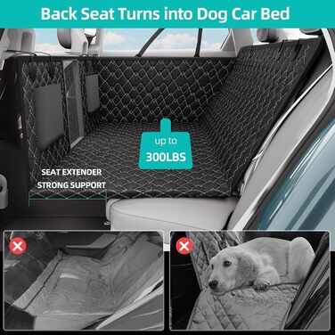 Захист для заднього сидіння автомобіля для собак з жорстким дном, XL, чорний. Водонепроникний, зносостійкий, антиковзний, для собак, вантажівок.