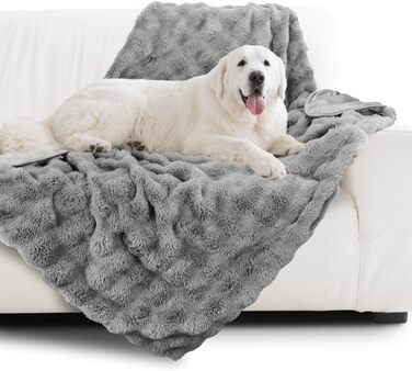 Водонепроникний коврик для собак Nobleza, теплий, плюшевий, 120 x 100 см, двосторонній, придатний для прання в машині, для диванів та ліжок, (XXL 200 x 150 см), сірий