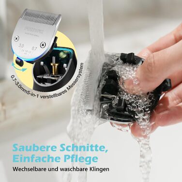 Машинка для стрижки собак Leise з LED-підсвічуванням, 2 швидкості, для догляду за обличчям, вухами, лапами. Блакитна