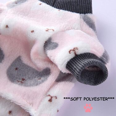 Теплий флісовий костюм для собак, м'який одяг для собак, комбінезон для собак, теплий, бавовняний одяг для маленьких собак та котів (Рожевий кролик, M)