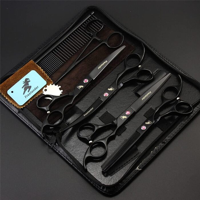 Набір професійних ножиць для грумінгу тварин, 18 см, нержавіюча сталь, для собак та котів