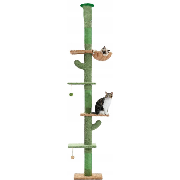 Стельовий дряпак для котів: високий стовпчик-дряпалка з лежаком