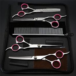 Набір професійних ножиць для грумінгу собак та котів, 18 см, з нержавіючої сталі, для догляду за шерстю, безпечні, гострі, довговічні та красиві