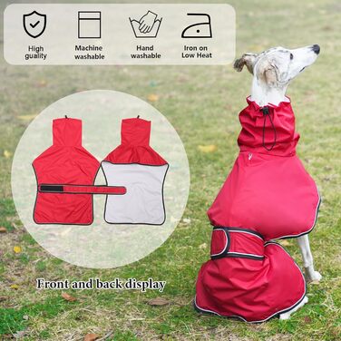Водонепроникна куртка для собак Віндхаунд, червона, M (довжина спини 56-58 см)