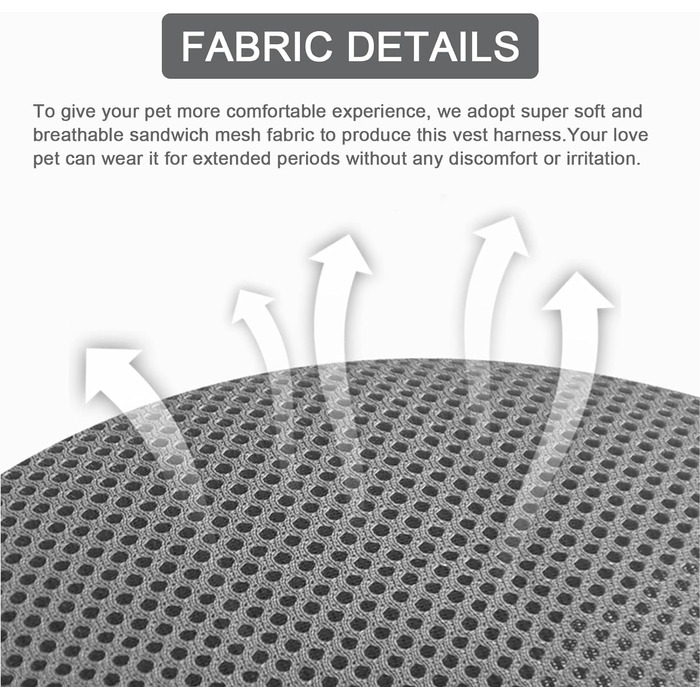 Шлейка для котів Skmeditec Katzengeschirr - безпечна, з відбиваючими смугами, розмір L, сіра