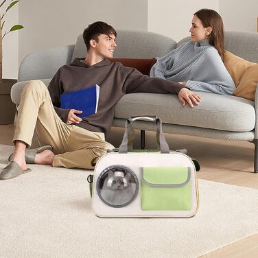 Транспортна сумка для кота Transportbox Katze - складана переноска для кошенят з віконцем, дихаюча сумка-переноска для собак, для подорожей літаком, на природі, кемпінгу, мотоциклі, в авто (зелена)