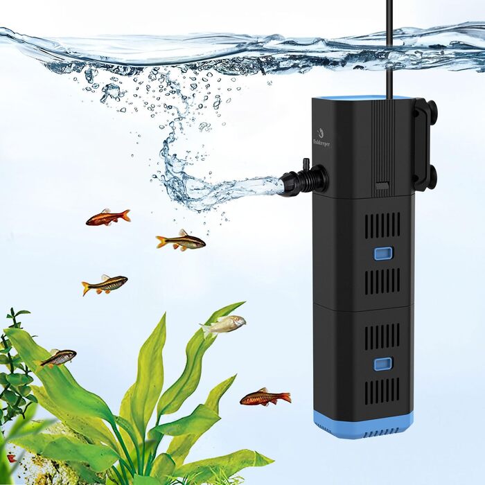 Внутрішній акваріумний фільтр fishkeeper 4-в-1, 500 л/год для акваріумів 30-120 л, pompa з аератором та створювачем течії, 6 Вт