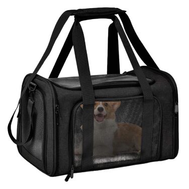 М'яка переноска для котів та собак, чорна | Переноска для тварин, дихаюча, складна, для подорожей