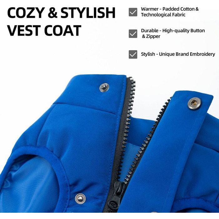 Зимовий одяг для собак PINA: тепла куртка, жилет та вітрозахисний одяг для малих та великих собак. Червоний, синій, розмір S