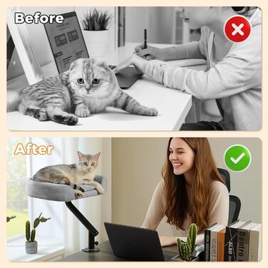 PAWZ Road: Крісло-лежанка для котів, дерев'яне, 360° обертання, регульована висота, котяча гаманець, сірий овал, до 23 кг