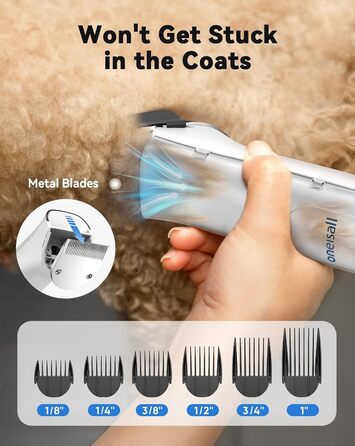 Машина для стрижки собак Oneisall з пилососом та сушаркою, 2.5L контейнер для сміття, 7 рівнів температури сушіння, тиха машинка для стрижки собак та котів, потужність всмоктування 15000Pa, професійний набір для догляду за тваринами з 8 інструментами