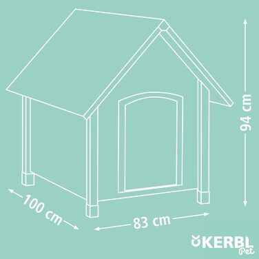 Будка для собак Kerbl Pet 4-Seasons, дерев'яна, 100x83x94 см