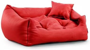 Gutekissen® Лежанка для собак, подушка для собак, лежанка для собак - міцна, висока якість NEO (L - 90x75, Червоний) L - 90x75 Червоний