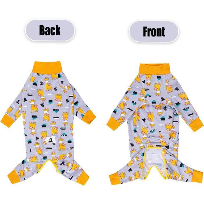 Комбінезон для собак після операції, захисний боді для собак, альтернатива конусу, сірий, 3XL, Giraffe