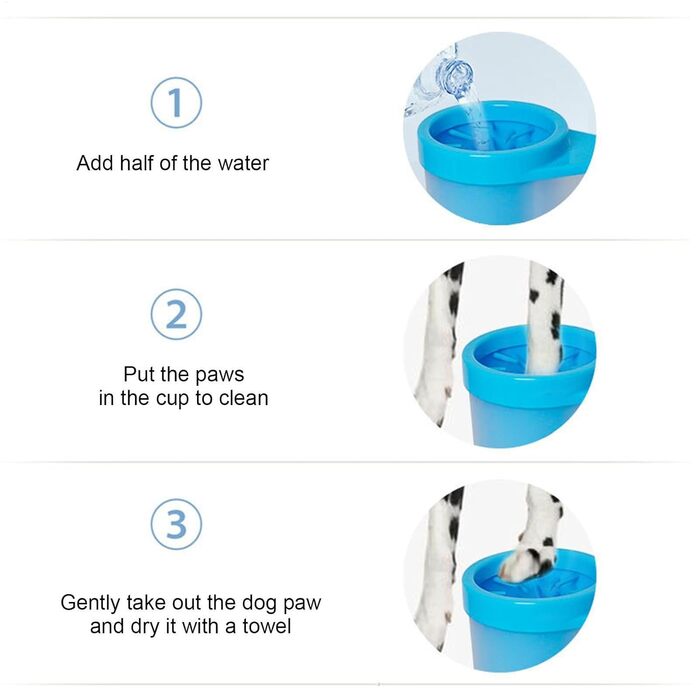 Очищувач для лап собак Lavazampe: силіконовий набір для миття лап з відрі, портативний, знімний, для собак