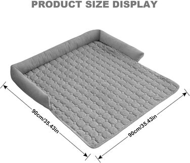 Чохли для дивану LiveGo для домашніх тварин, килимки для лежанок собак, знімні, м'які, сірого кольору (90x90x12 см)