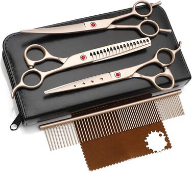 Набір професійних ножиць для собак 3 в 1, для грумінгу собак, котів та інших тварин (жовтий)