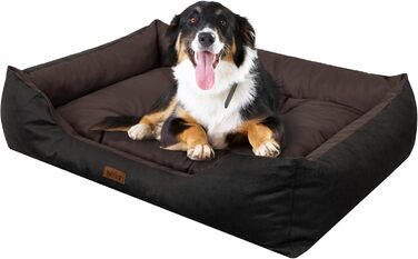 Лежак для собак DOGGY S, 67x54 см, коричневий, з високими бортами, легко чистити
