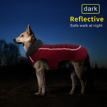 Теплий зимовий одяг для собак Idepet: водонепроникний костюм, куртка, 3XL, червоний/чорний