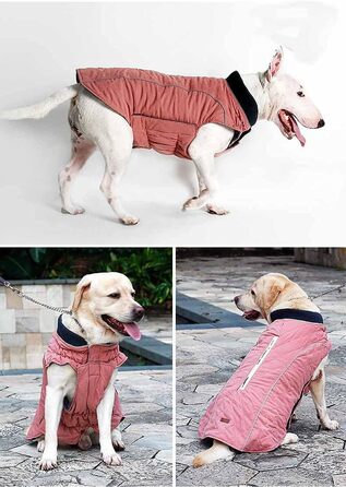 Зимова куртка для собак, теплий жилет для собак, термо-одяг для собак на відкритому повітрі, зручний теплий халат для собак, ретро-куртка для собак великих порід (рожевий, 3XL)