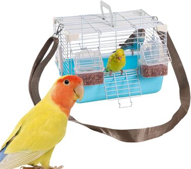 Клітка-переноска Vogel Reisekäfig для хвилястих папужок | Міцна переноска для дрібних тварин, для перевезення та до ветеринара (блакитна)