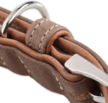 Нашийник для собак HUNTER PORTO, шкіряний, tabak/cognac, ручної роботи, розмір 40