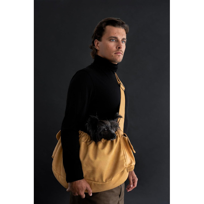 Трасик для собак Noah & Paw: переноска для маленьких собак до 10 кг з регульованим ремінцем та м'яким хутром, подвійний захист, веганська шкіра