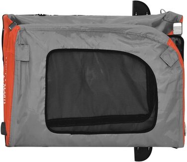 Причіп для велосипеда з собаками, помаранчевий та сірий, Oxford-тканина та метал, для собак та котів LH85839