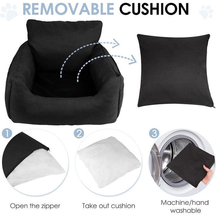 Автомобільний лежак для собак у багажник - зручний кошик для собак, чорний, 54x52x35 см