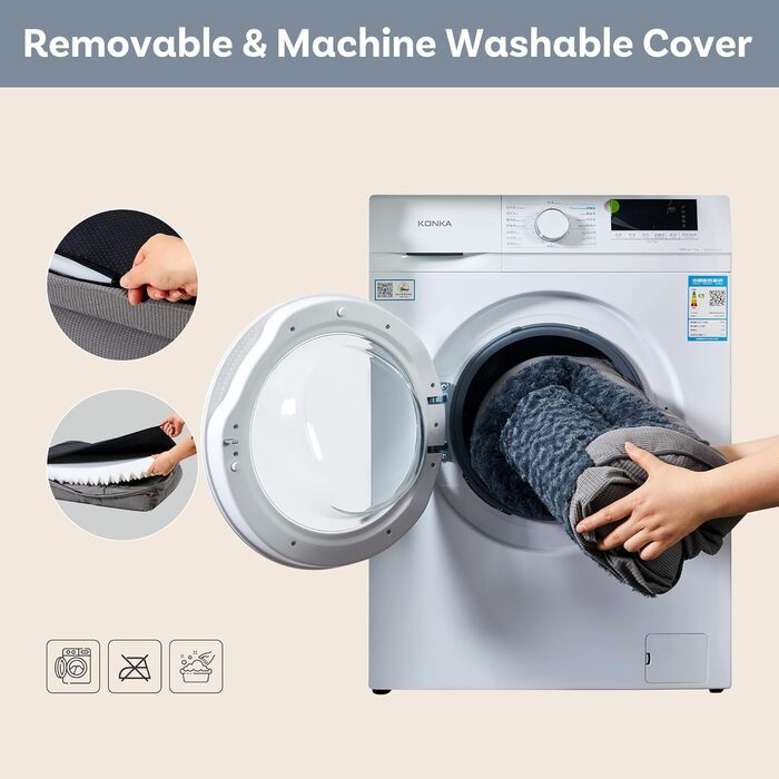 Ортопедичне ліжко для собак великих порід, Memory Foam, 89 x 64 x 17 см, для Лабрадора, Бордер Коллі, Австралійської вівчарки