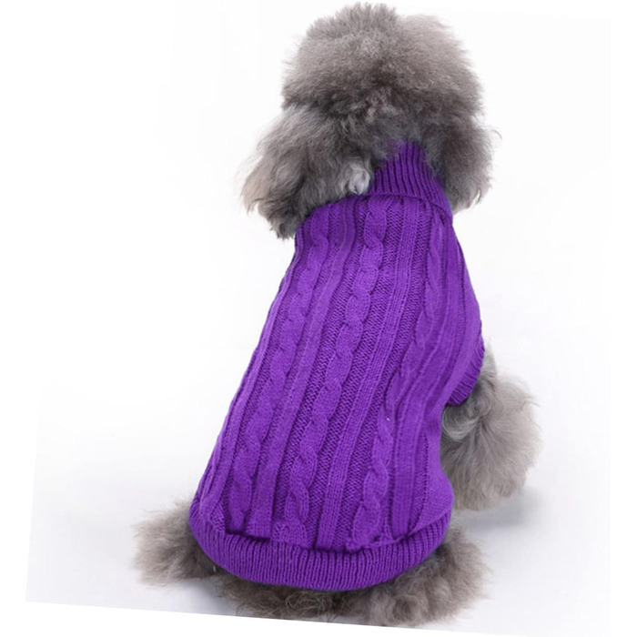 Пов'язка на голову для собак POPETPOP з акрилових волокон, милий дизайн, тепла, для зими, можна прати та використовувати повторно (XL, фіолетовий)