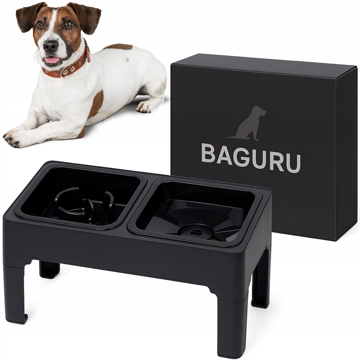 Миска для собак та котів: антиковзаюча, з регульованою висотою підставки та системою сповільнення їжі