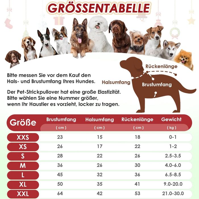 Пуловер для собак SlowTon на Різдво з оленем - теплий зимовий костюм для маленьких та середніх собак, червоно-білий XL