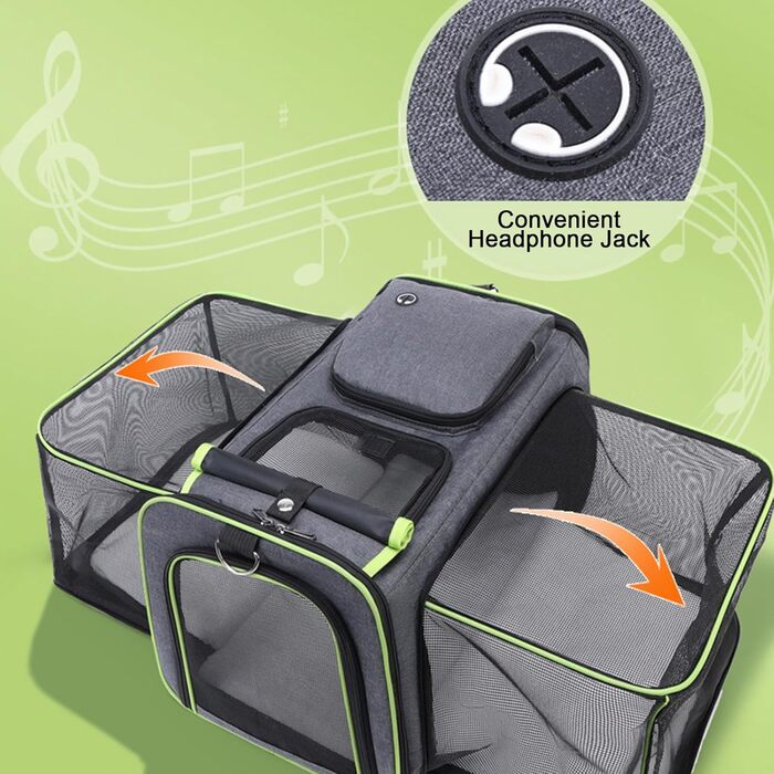 Транспортна переноска для кота Wuudi, складана сумка для собак, переноска для кота для подорожей літаком/автомобілем, дихаюча переноска для кота, маленькі собаки в авто