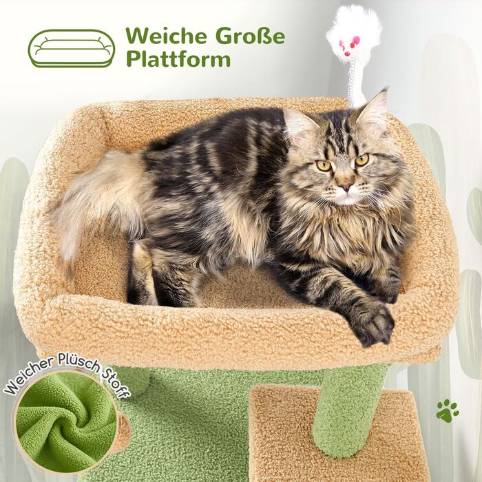 Кігтеточка Globlazer XL для великих котів та літніх тварин з будиночком, платформами та іграшками, 127 см