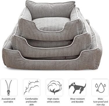 Ортопедичне ліжко для собак Petcute Hautierbett, зручне та миюче, для маленьких собак, знімний чохол (M, сірий)