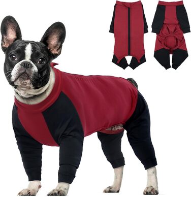 Комбінезон для собак Hjyokuso з ніжками, піжама для собак середніх порід, післяопераційний одяг для собак, червоний