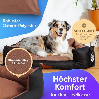 Міцне ліжко для собак: великих, маленьких, цуценят та літніх собак. Зручне собаче ліжко-корзина, різні кольори (M, онікс)